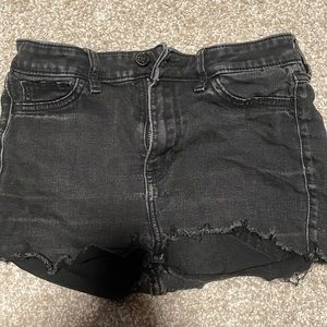 Black cutoff shorts
